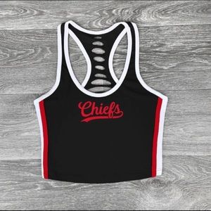 Black Red Kansas City Chiefs Football Team Tank Top Croptop Womens small…